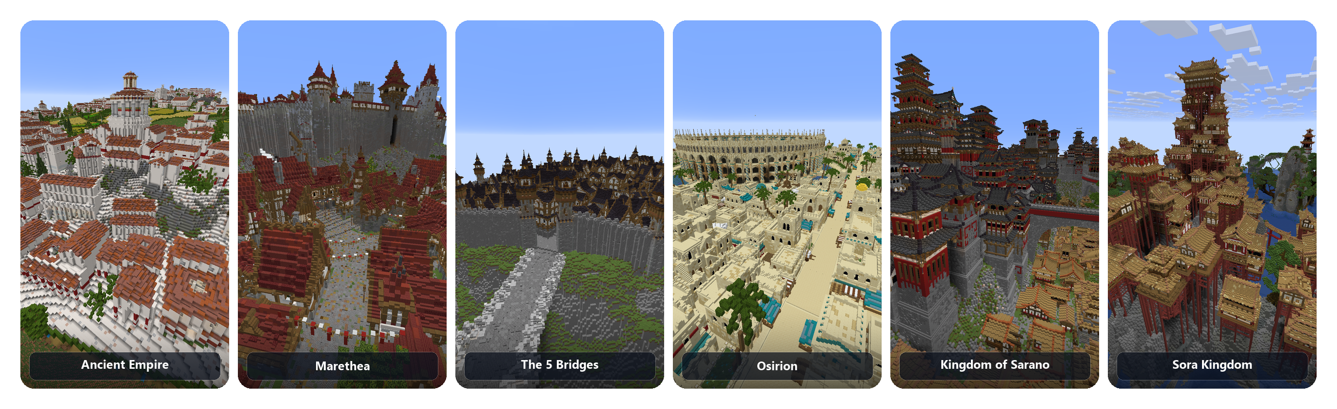 Wide visualization of human-authored Minecraft chunks from the Dream-Cubed dataset